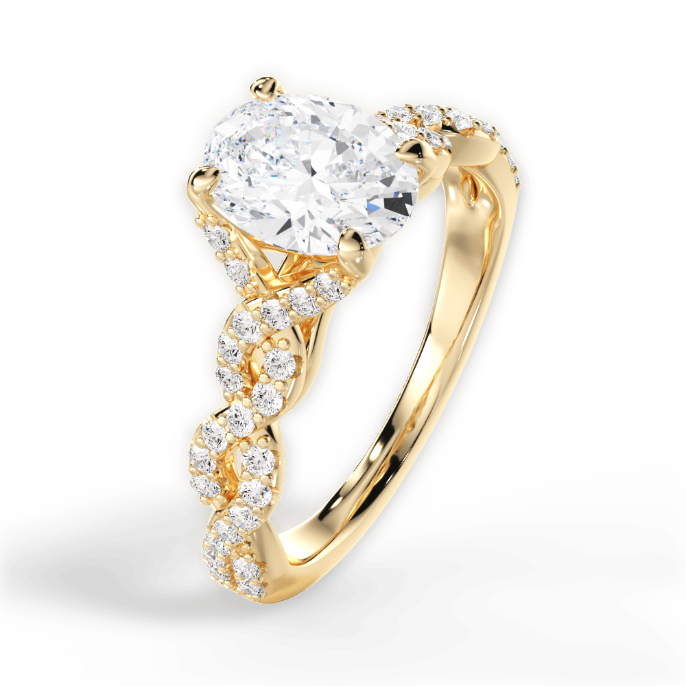 Justine Oval Cut Lab Grown Diamond 18Kt Yellow Gold Engagement Ring - View 4