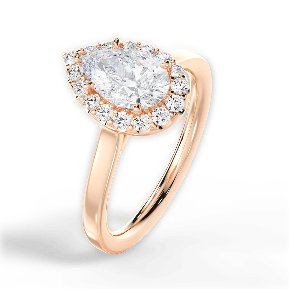 Fiona Pear Cut Lab Grown Diamond 18Kt Rose Gold Engagement Ring - View 2