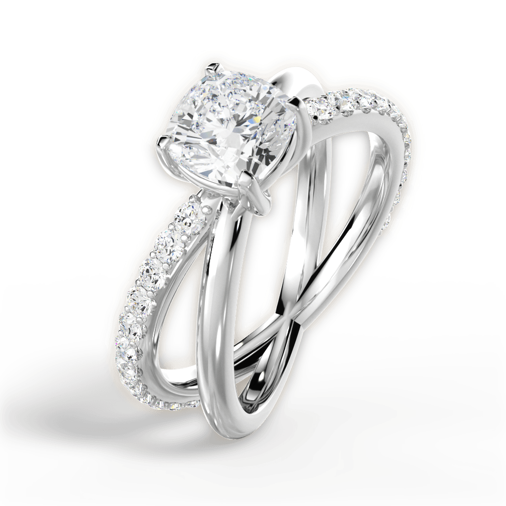 Jennifer Cushion Cut Lab Grown Diamond 14Kt White Gold Engagement Ring - View 3