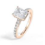 Laura Radiant Cut Lab Grown Diamond 18Kt Rose Gold Engagement Ring - View 3