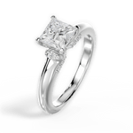 Florence Princess Cut Lab Grown Diamond 18Kt White Gold Engagement Ring - View 3