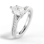 Elise Pear Cut Lab Grown Diamond 14Kt White Gold Engagement Ring - View 2