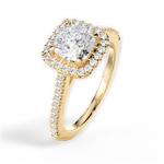 Jeanne Cushion Cut Lab Grown Diamond 18Kt Yellow Gold Engagement Ring - View 4