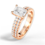 Kayla Radiant Cut Lab Grown Diamond 18Kt Rose Gold Engagement Ring - View 4