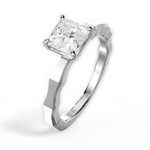 Aaliyah Princess Cut Lab Grown Diamond 14Kt White Gold Engagement Ring - View 3