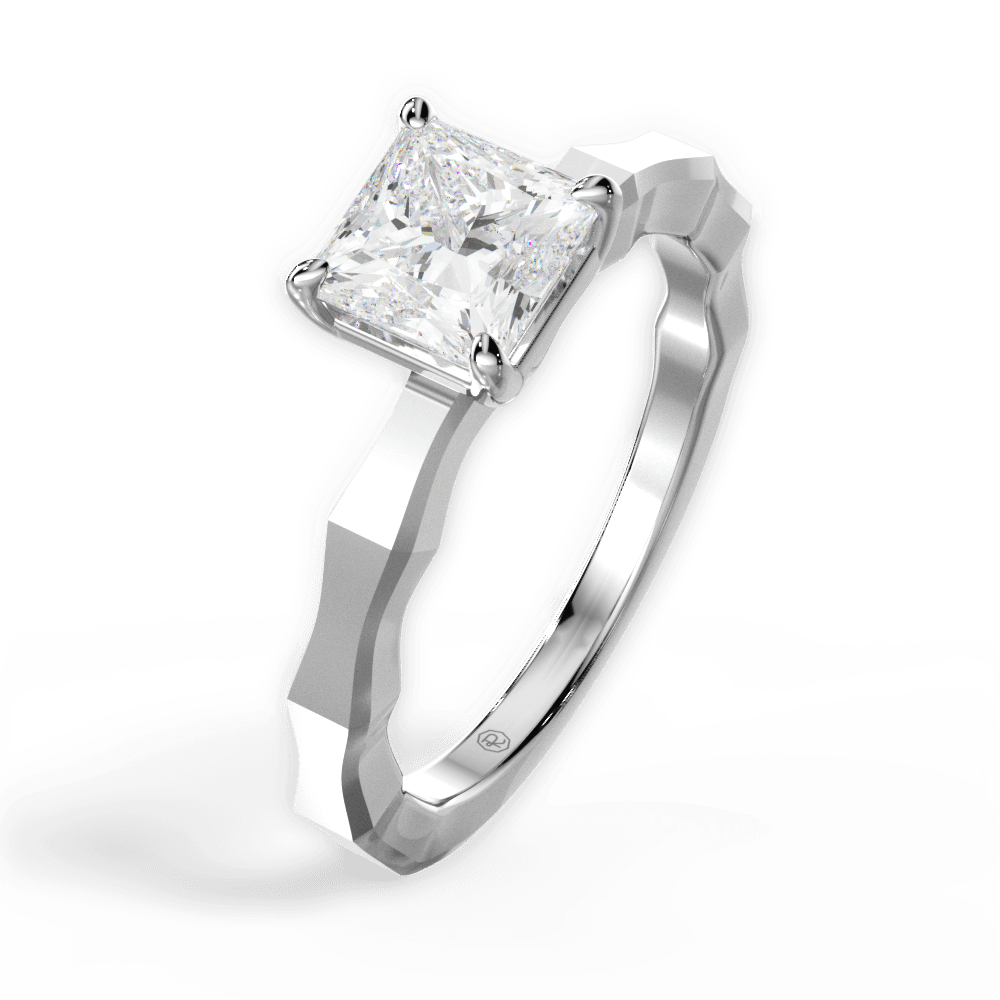 Aaliyah Princess Cut Lab Grown Diamond Platinum Engagement Ring - View 3