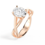 Aubrey Oval Cut Lab Grown Diamond 18Kt Rose Gold Engagement Ring - View 3