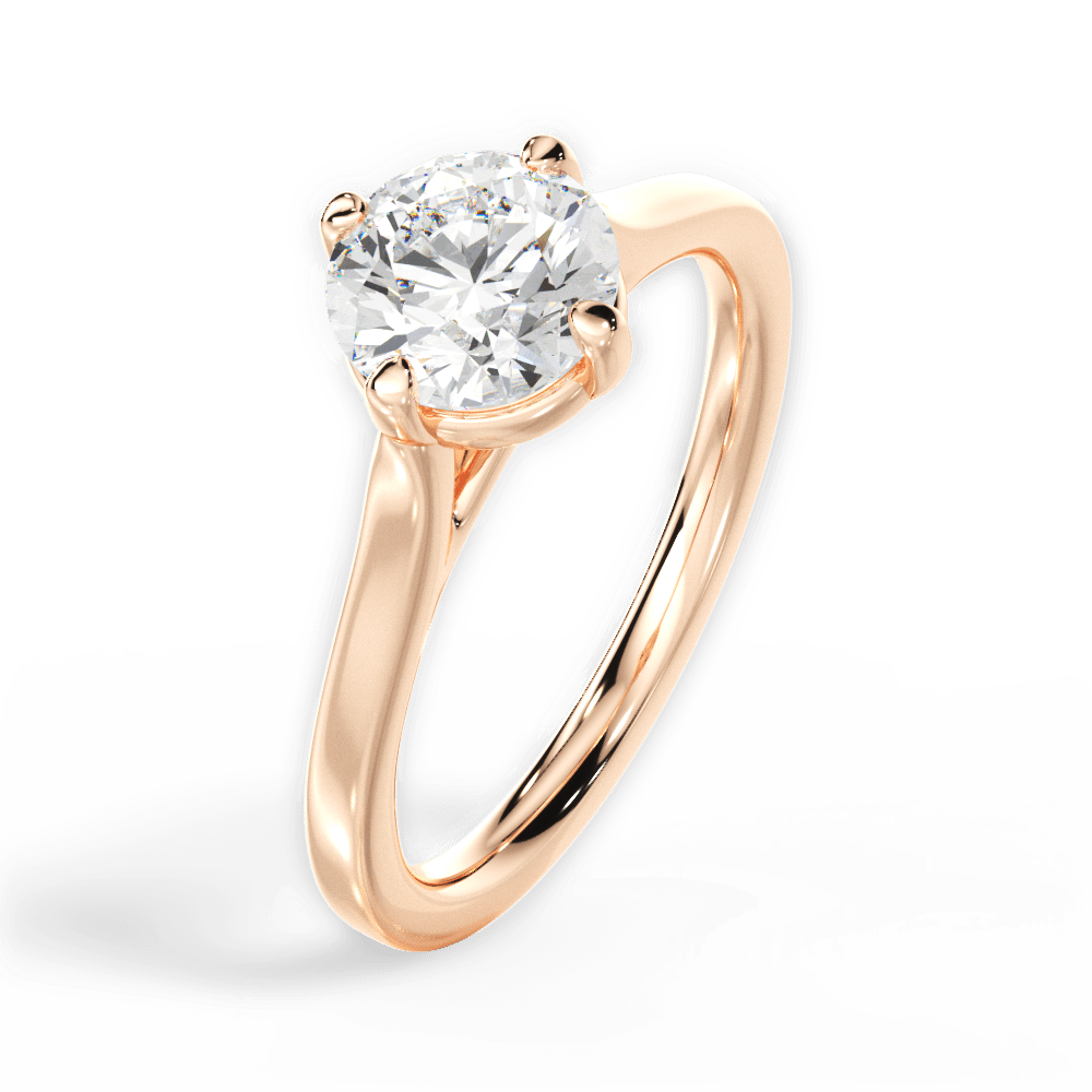 Bernadette Round Cut Lab Grown Diamond 18Kt Rose Gold Engagement Ring - View 4