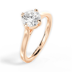 Bernadette Round Cut Lab Grown Diamond 18Kt Rose Gold Engagement Ring - View 4