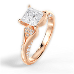 Isabel Princess Cut Lab Grown Diamond 18Kt Rose Gold Engagement Ring - View 3