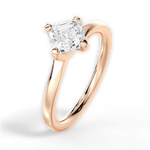 Ashley Asscher Cut Lab Grown Diamond 18Kt Rose Gold Engagement Ring - View 3