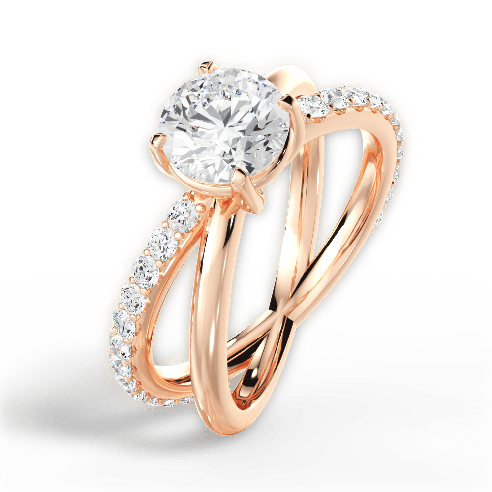 Jennifer Round Cut Lab Grown Diamond 18Kt Rose Gold Engagement Ring - View 3