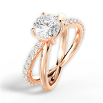 Jennifer Round Cut Lab Grown Diamond 18Kt Rose Gold Engagement Ring - View 3