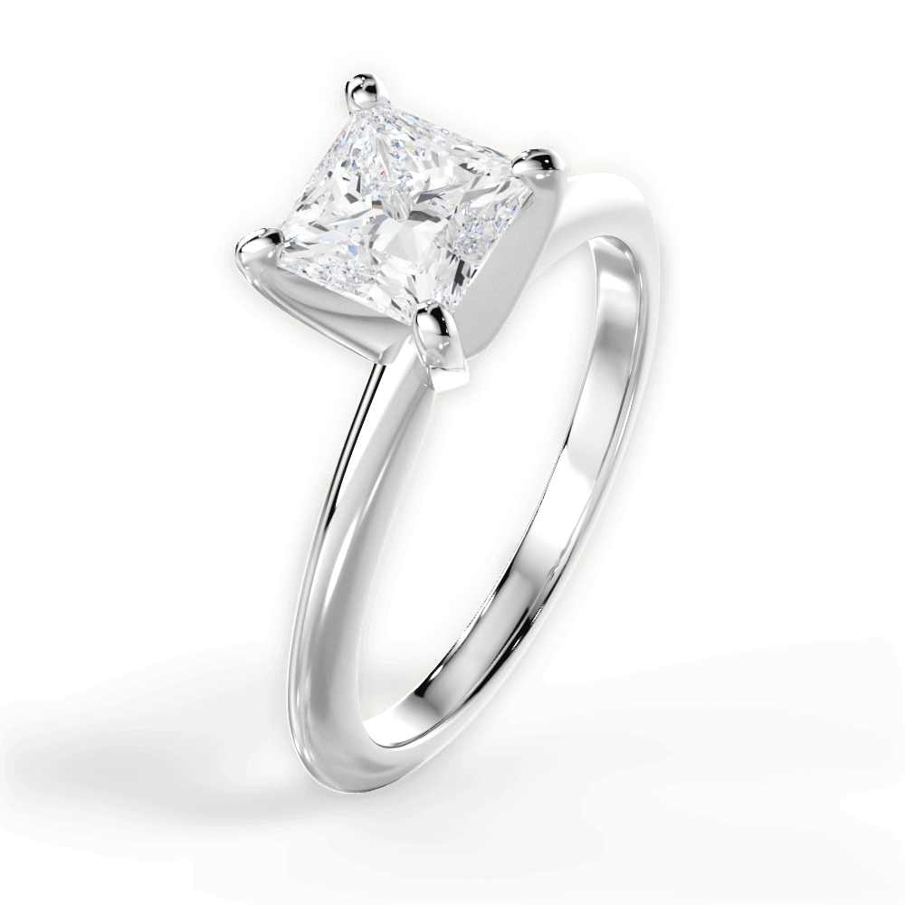 Alicia Princess Cut Lab Grown Diamond 14Kt White Gold Engagement Ring - View 2