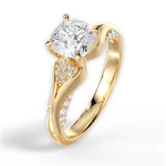 Isabel Cushion Cut Lab Grown Diamond 18Kt Yellow Gold Engagement Ring - View 2