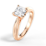 Dolores Asscher Cut Lab Grown Diamond 18Kt Rose Gold Engagement Ring - View 4