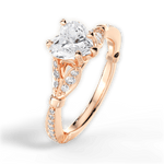 Geraldine Heart Cut Lab Grown Diamond 18Kt Rose Gold Engagement Ring - View 3