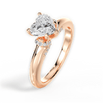 Florence Heart Cut Lab Grown Diamond 18Kt Rose Gold Engagement Ring - View 4