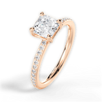 Janice Asscher Cut Lab Grown Diamond 18Kt Rose Gold Engagement Ring - View 3