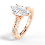 Elena Marquise Cut Lab Grown Diamond 18Kt Rose Gold Engagement Ring - View 3