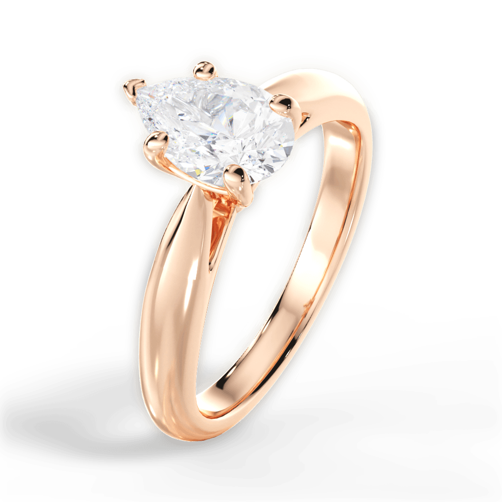 Colleen Pear Cut Lab Grown Diamond 18Kt Rose Gold Engagement Ring - View 2