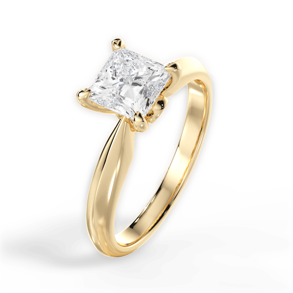 Diana Princess Cut Lab Grown Diamond 18Kt Yellow Gold Engagement Ring - View 4