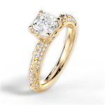 Josephine Asscher Cut Lab Grown Diamond 18Kt Yellow Gold Engagement Ring - View 4