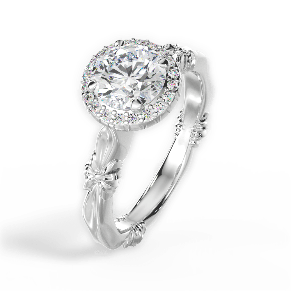 Erica Round Cut Lab Grown Diamond 14Kt White Gold Engagement Ring - View 2
