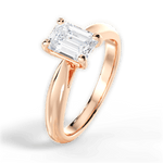 Colleen Emerald Cut Lab Grown Diamond 18Kt Rose Gold Engagement Ring - View 3