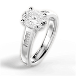 Brittany Oval Cut Lab Grown Diamond Platinum Engagement Ring - View 2