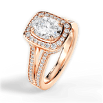 Mackenzie Oval Cut Lab Grown Diamond 18Kt Rose Gold Engagement Ring - View 3