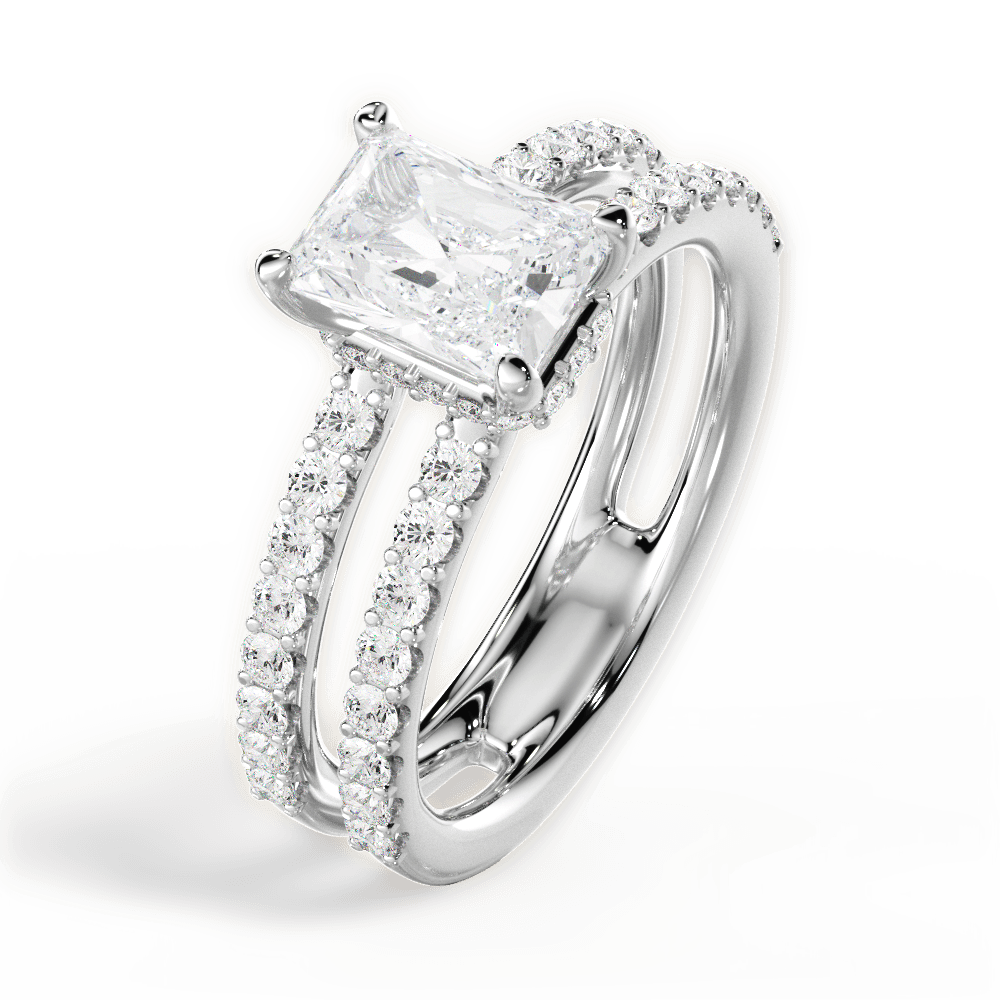 Christie Radiant Cut Lab Grown Diamond Platinum Engagement Ring - View 3