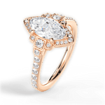 Joyce Marquise Cut Lab Grown Diamond 18Kt Rose Gold Engagement Ring - View 2