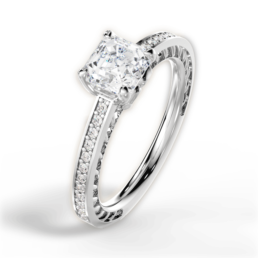 Donna Asscher Cut Lab Grown Diamond 18Kt White Gold Engagement Ring - View 2