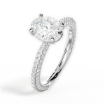 Kristen Oval Cut Lab Grown Diamond 14Kt White Gold Engagement Ring - View 2