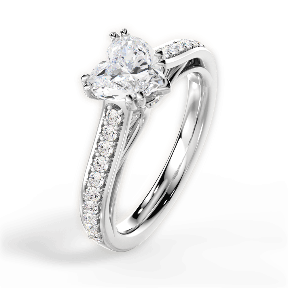 Deborah Heart Cut Lab Grown Diamond Platinum Engagement Ring - View 2