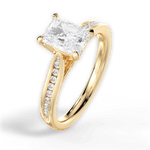 Elena Radiant Cut Lab Grown Diamond 18Kt Yellow Gold Engagement Ring - View 4