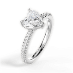Helen Heart Cut Lab Grown Diamond Platinum Engagement Ring - View 2
