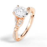 Geraldine Oval Cut Lab Grown Diamond 18Kt Rose Gold Engagement Ring - View 2