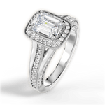 Lillian Emerald Cut Lab Grown Diamond Platinum Engagement Ring - View 3