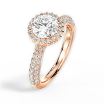 Lucy Round Cut Lab Grown Diamond 18Kt Rose Gold Engagement Ring - View 2