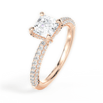 Lisa Asscher Cut Lab Grown Diamond 18Kt Rose Gold Engagement Ring - View 3
