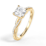 Charlotte Asscher Cut Lab Grown Diamond 18Kt Yellow Gold Engagement Ring - View 4
