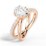 Jennifer Oval Cut Lab Grown Diamond 18Kt Rose Gold Engagement Ring - View 3