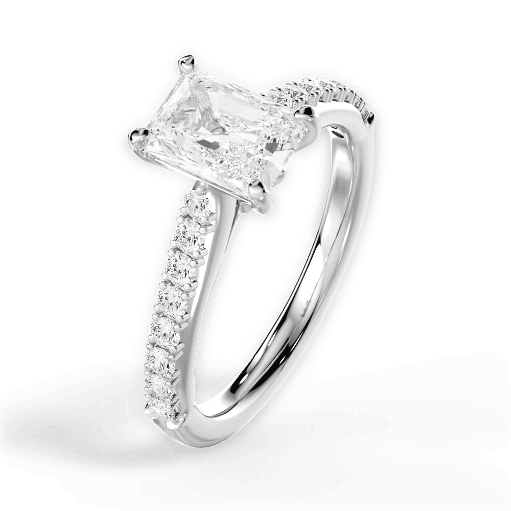 Elizabeth Radiant Cut Lab Grown Diamond Platinum Engagement Ring - View 3