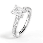 Elizabeth Radiant Cut Lab Grown Diamond Platinum Engagement Ring - View 3