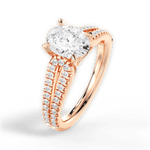 Jessica Oval Cut Lab Grown Diamond 18Kt Rose Gold Engagement Ring - View 3