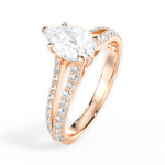 Kendra Pear Cut Lab Grown Diamond 18Kt Rose Gold Engagement Ring - View 3