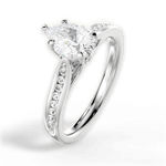 Elena Pear Cut Lab Grown Diamond 14Kt White Gold Engagement Ring - View 4