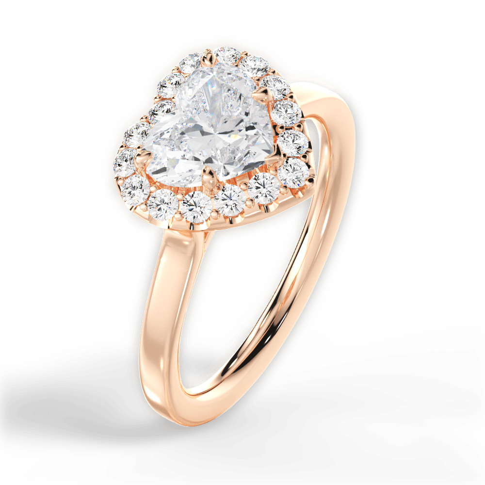 Fiona Heart Cut Lab Grown Diamond 18Kt Rose Gold Engagement Ring - View 3